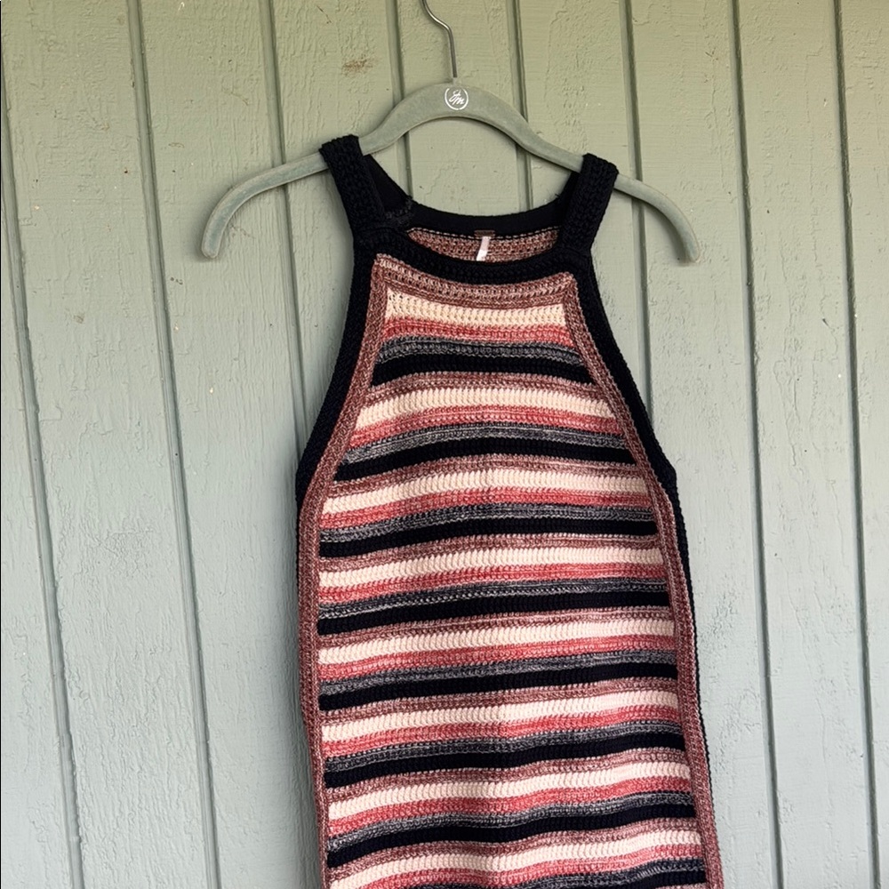 Free People Striped Knit Dress - Black, Pink, Brown